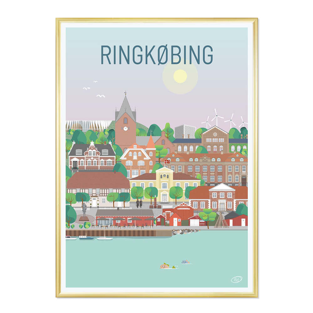 Ringkøbing plakat - gave byplakat
