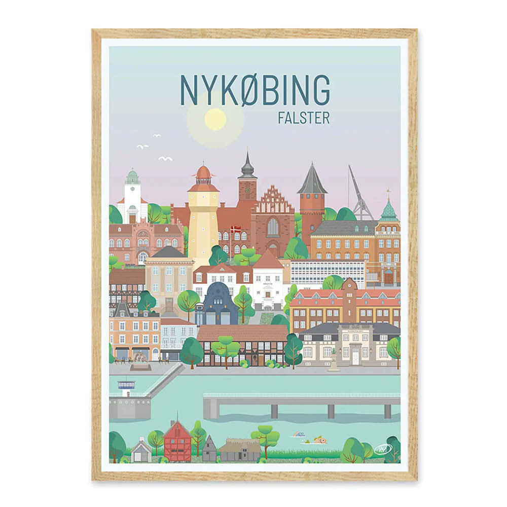 Nykøbing Falster plakat - gave byplakat