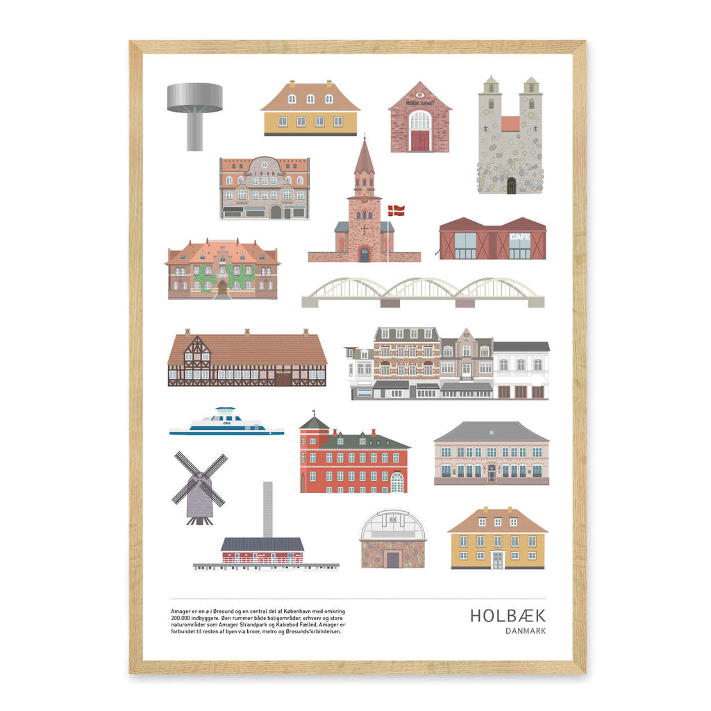 Holbæk plakat - gave byplakat