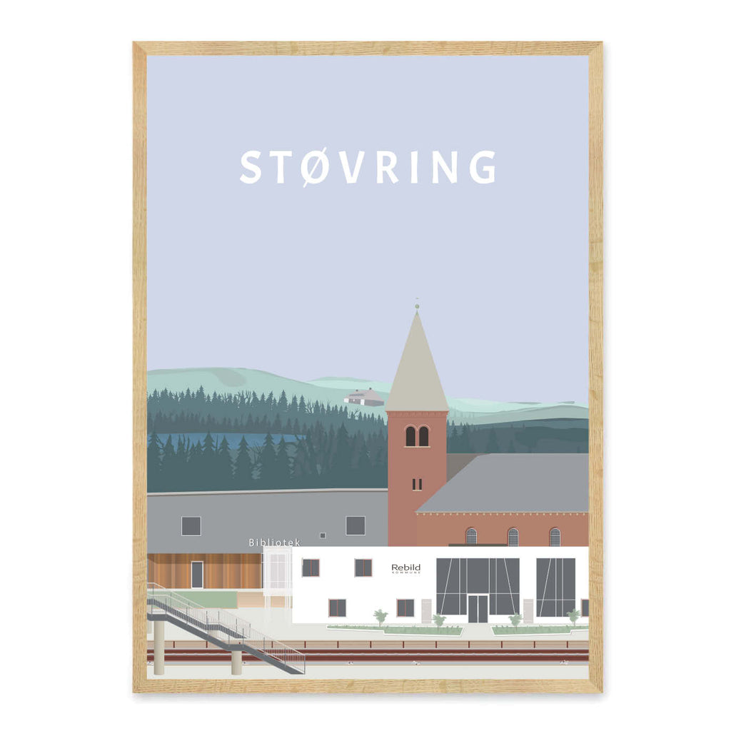 Støvring plakat - gave byplakat